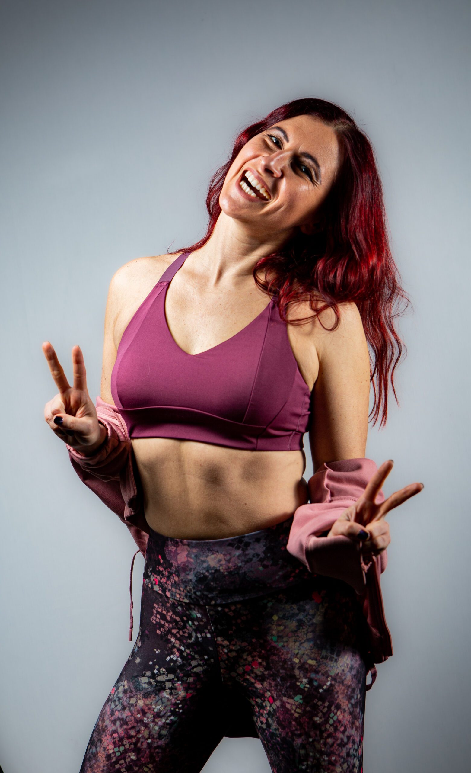 Ania Karbowska holding a dumbbell