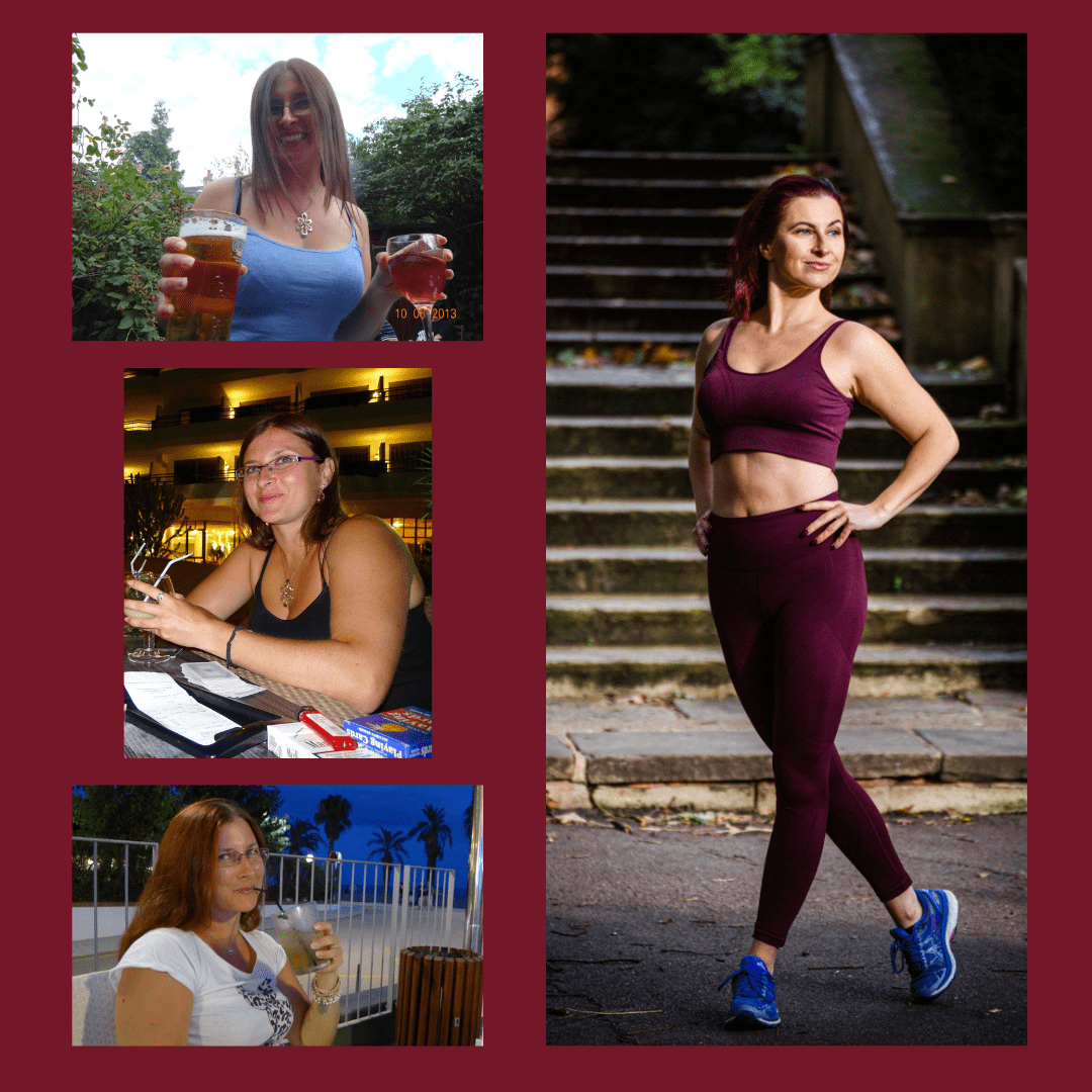 Ania Karbowska at different stages of her health and fitness journey